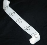White Wedding Ribbon Silver Heart Design - Car - Gifts - Runner 